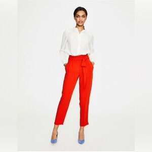 Boden Vibrant Red Cropped Tie-Waist Pants